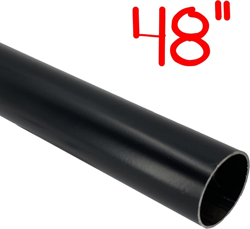 Desunia 48" Heavy Duty Round Closet Rod | 32mm Diameter | Black Clothes Pole | 1 Pack - Image 2